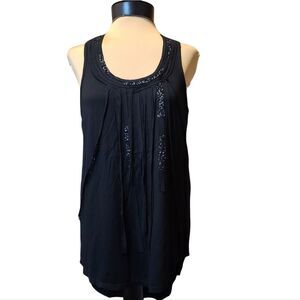 BCBG MAXAZRIA Black Sequined Tank NWT Small
